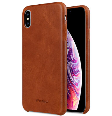 Melkco Leather backcover iPhone XS Max hoesje Bruin