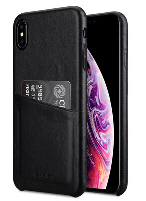 Melkco Leather Wallet backcover iPhone XS Max hoesje Zwart