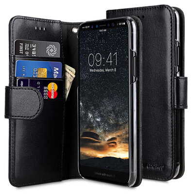 Melkco Wallet iPhone XS hoesje Zwart