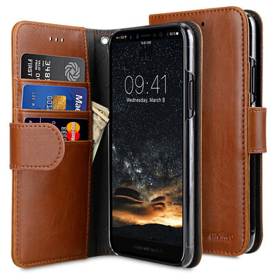 Melkco Wallet iPhone XS hoesje Bruin