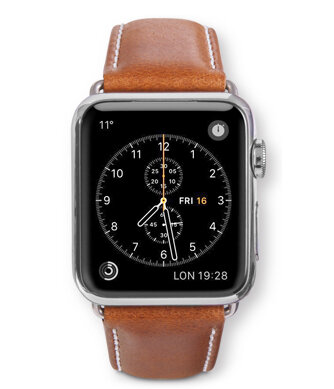 dbramante1928 Leather Apple Watch 40 / 38 mm Bandje Tan / Grijs