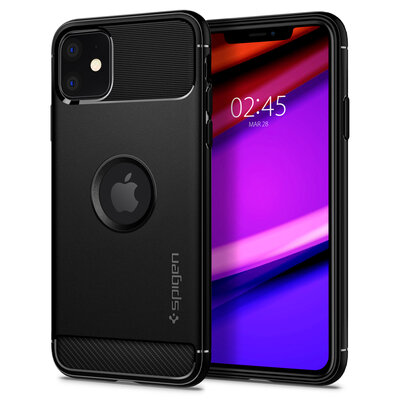 Spigen Rugged Armor iPhone 11 hoesje Zwart