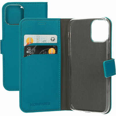 Mobiparts Saffiano Wallet iPhone 11 Pro hoesje Turquoise