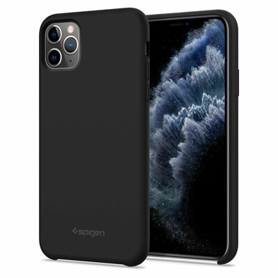 Spigen Silicone Fit iPhone 11 Pro Max hoes Zwart