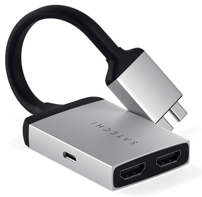 Satechi Dual HDMI USB-C adapter Zilver