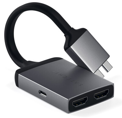 Satechi Dual HDMI USB-C adapter Grijs
