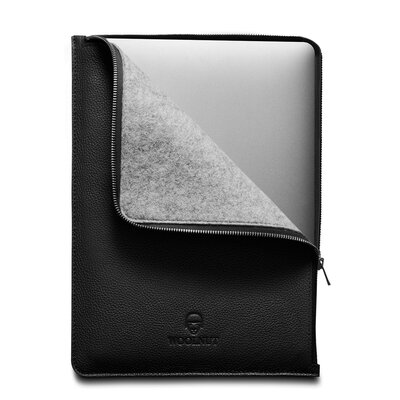 Woolnut Leather Folio MacBook 13 inch hoesje Zwart