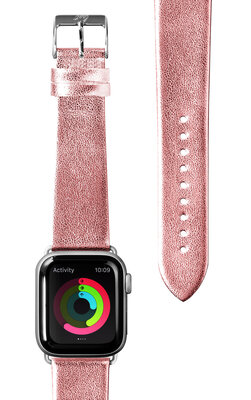 LAUT Metallic Leather Apple Watch 40 mm bandje Rose