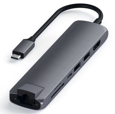 Satechi Multi Port USB-C hub V3 Ethernet en HDMI Grijs