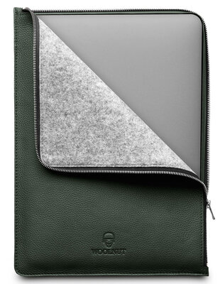 Woolnut Leather Folio MacBook Pro 16 inch hoesje Groen