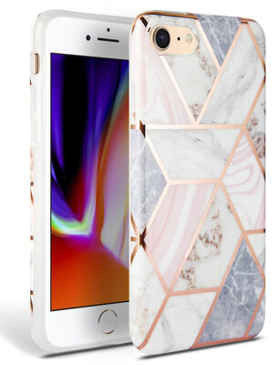 TechProtection Marble TPU iPhone SE 2020 hoesje Roze