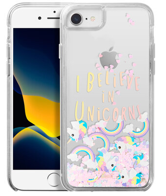 LAUT Liquid Glitter iPhone SE 2020 hoesje Unicorns