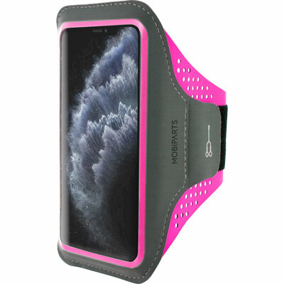 Mobiparts Comfort iPhone 11 Pro sportband  Neon Roze
