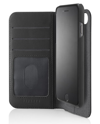 Pipetto Leather 2 in 1 Wallet iPhone SE 2022 / 2020 hoesje Zwart