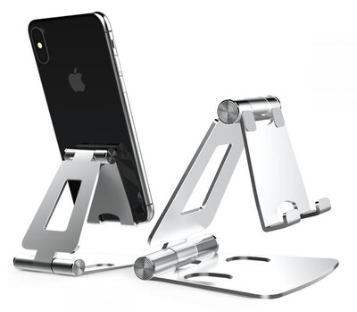 TechProtection AluStand universele opvouwbare iPhone standaard Zilver