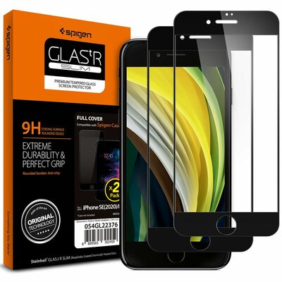 Spigen Full Cover iPhone SE 2020 2-pack glazen screenprotector