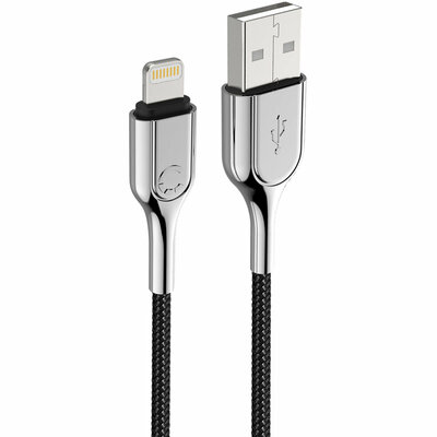 Cygnett Armoured Braided Lightning USB kabel 2 meter Zwart