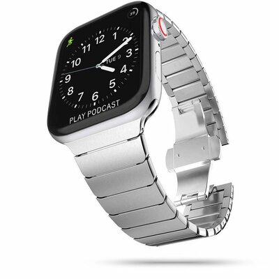 TechProtection Roestvrijstaal Links Apple Watch 44 / 42 mm bandje Zilver