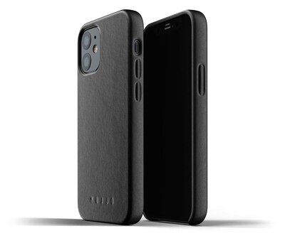 Mujjo Leather case iPhone 12 mini hoesje Zwart