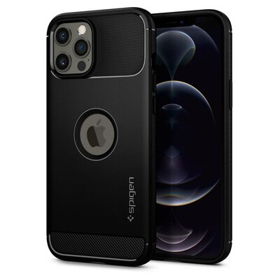 Spigen Rugged Armor iPhone 12 Pro Max hoesje Zwart