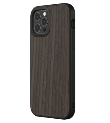 RhinoShield SolidSuit iPhone 12 Pro / iPhone 12 hoesje Zwart Oak Hout