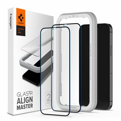 Spigen Edge to Edge Align iPhone 12 Po Max glazen screenprotector 2 pack