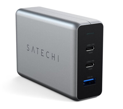 Satechi Pro USB-C oplader 100 watt GAN&nbsp;charger Grijs