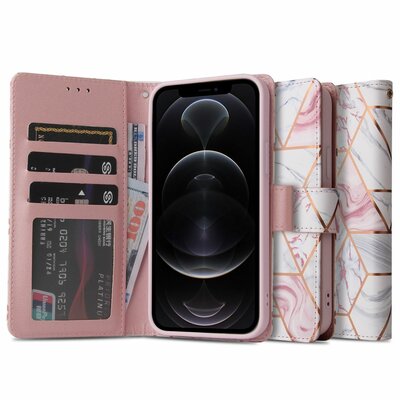 TechProtection Wallet iPhone 12 Pro / iPhone 12 hoesje Marble