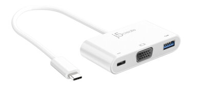 J5create USB-C naar VGA en USB 3 adapter Wit