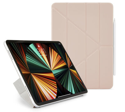 Pipetto Origami Luxe Folio iPad Pro 2021 12,9 inch hoesje Roze