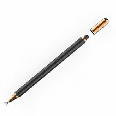 TechProtection aluminium 2 in 1 stylus Zwart