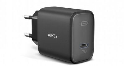 Aukey 20 watt USB-C thuis oplader Zwart