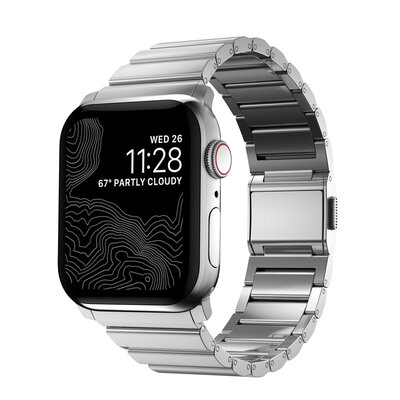 Nomad Stainless Steel V2 Apple Watch 44 / 42 mm bandje Zilver