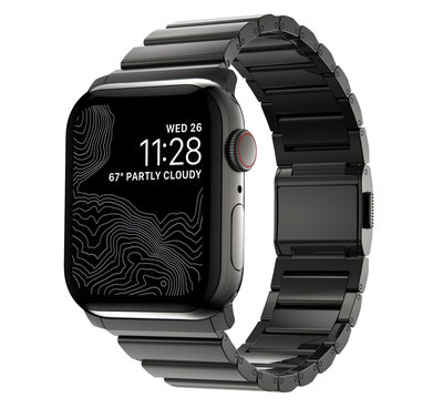 Nomad Stainless Steel V2 Apple Watch 44 / 42 mm bandje Graphite