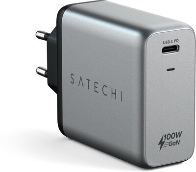 Satechi USB-C 100 watt oplader GAN&nbsp;charger Grijs