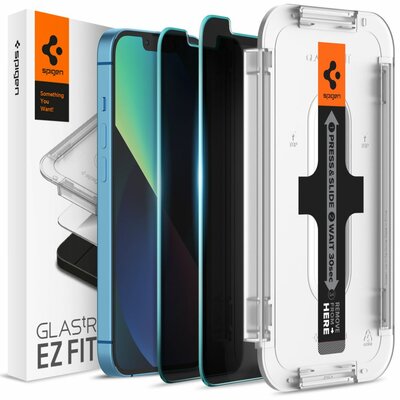 Spigen EZ Fit Privacy iPhone 13 / iPhone 13 Pro glazen screenprotector 2 pack