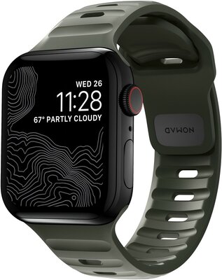 Nomad Sport FKM Apple Watch 45 / 44 / 42 mm bandje Groen