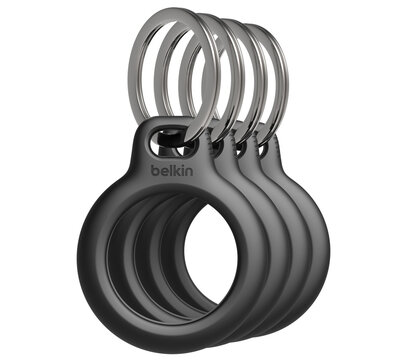 Belkin Classic AirTag sleutelhanger 4 pack Zwart