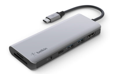 Belkin Connect 7 poort USB-C hub Grijs