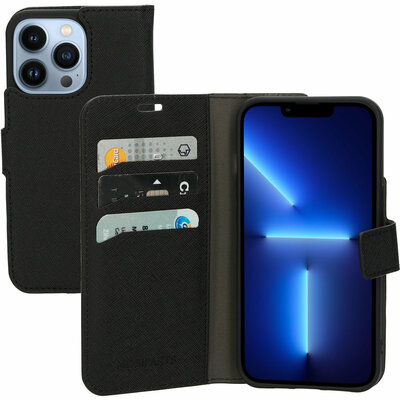 Mobiparts Saffiano Wallet iPhone 13 Pro hoesje Zwart