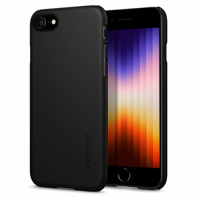 Spigen Thin Fit iPhone SE 2022 / 2020 / 8 hoesje Zwart