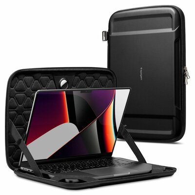 Spigen Rugged Armor Pro MacBook Pro 14 inch hoesje Zwart