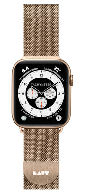 LAUT Steel Loop Apple Watch 45 / 44 / 42 mm bandje Goud