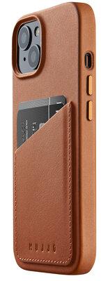 Mujjo Leather Wallet iPhone 14 hoesje tan