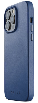 Mujjo Leather MagSafe iPhone 14 Pro Max hoesje blauw
