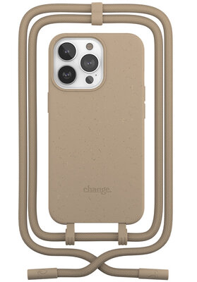 Woodcessories Change iPhone 14 Pro Max hoes met koord taupe