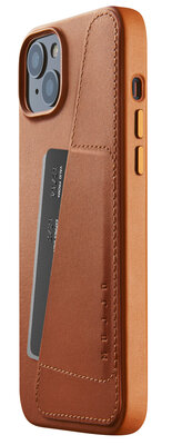 Mujjo Leather Wallet iPhone 14 Plus hoesje tan