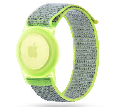 Tech Protection Kids nylon AirTag polsbandje lime