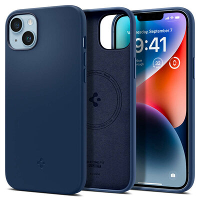 Spigen Silicone Fit MagSafe iPhone 14 hoesje navy