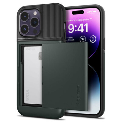 Spigen Slim Armor CS iPhone 14 Pro Max hoesje groen